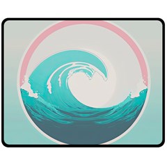 Waves Tidal Ocean Sea Tsunami Wave Minimalist Two Sides Fleece Blanket (Medium)