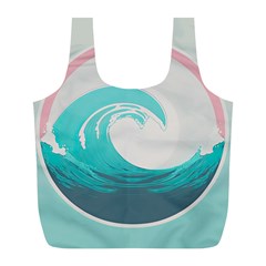 Waves Tidal Ocean Sea Tsunami Wave Minimalist Full Print Recycle Bag (L)