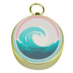 Waves Tidal Ocean Sea Tsunami Wave Minimalist Gold Compasses by Wav3s