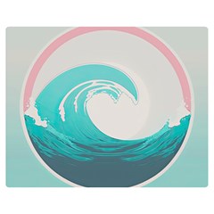 Waves Tidal Ocean Sea Tsunami Wave Minimalist Two Sides Premium Plush Fleece Blanket (Medium)