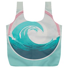 Waves Tidal Ocean Sea Tsunami Wave Minimalist Full Print Recycle Bag (XXL)