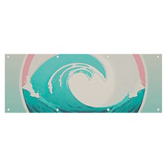 Waves Tidal Ocean Sea Tsunami Wave Minimalist Banner And Sign 8  X 3  by Wav3s