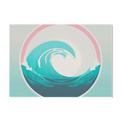 Waves Tidal Ocean Sea Tsunami Wave Minimalist Crystal Sticker (A4)