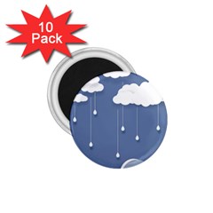 Blue Clouds Rain Raindrops Weather Sky Raining 1 75  Magnets (10 Pack)  by Wav3s