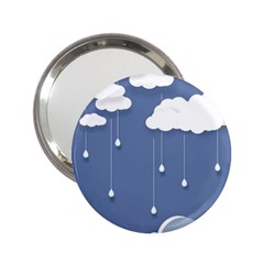 Blue Clouds Rain Raindrops Weather Sky Raining 2 25  Handbag Mirrors by Wav3s