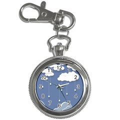 Blue Clouds Rain Raindrops Weather Sky Raining Key Chain Watches by Wav3s