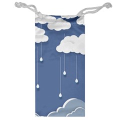 Blue Clouds Rain Raindrops Weather Sky Raining Jewelry Bag by Wav3s