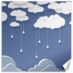 Blue Clouds Rain Raindrops Weather Sky Raining Canvas 16  X 16  by Wav3s