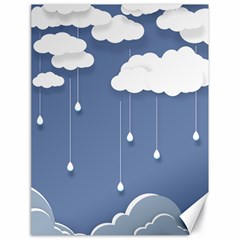 Blue Clouds Rain Raindrops Weather Sky Raining Canvas 18  X 24  by Wav3s