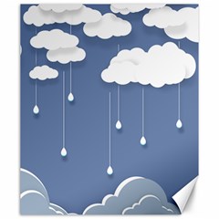 Blue Clouds Rain Raindrops Weather Sky Raining Canvas 20  X 24  by Wav3s