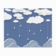 Blue Clouds Rain Raindrops Weather Sky Raining Small Glasses Cloth (2 Sides) by Wav3s