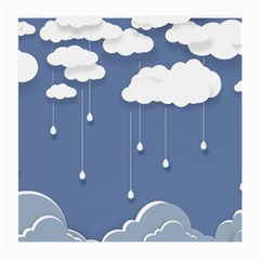 Blue Clouds Rain Raindrops Weather Sky Raining Medium Glasses Cloth (2 Sides) by Wav3s