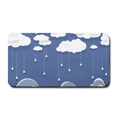 Blue Clouds Rain Raindrops Weather Sky Raining Medium Bar Mat by Wav3s