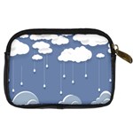 Blue Clouds Rain Raindrops Weather Sky Raining Digital Camera Leather Case Back