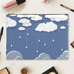 Blue Clouds Rain Raindrops Weather Sky Raining Cosmetic Bag (XL) Front