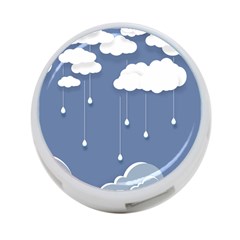 Blue Clouds Rain Raindrops Weather Sky Raining 4-port Usb Hub (two Sides) by Wav3s