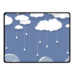 Blue Clouds Rain Raindrops Weather Sky Raining Fleece Blanket (small) by Wav3s