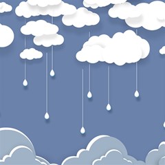 Blue Clouds Rain Raindrops Weather Sky Raining Play Mat (square) by Wav3s