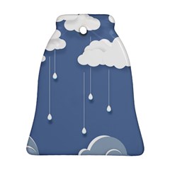 Blue Clouds Rain Raindrops Weather Sky Raining Ornament (bell) by Wav3s