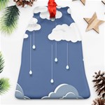 Blue Clouds Rain Raindrops Weather Sky Raining Bell Ornament (Two Sides) Front