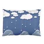 Blue Clouds Rain Raindrops Weather Sky Raining Pillow Case (Two Sides) Front