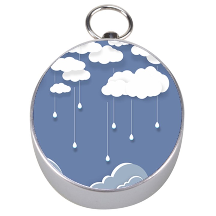 Blue Clouds Rain Raindrops Weather Sky Raining Silver Compasses