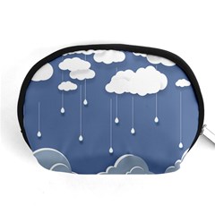 Blue Clouds Rain Raindrops Weather Sky Raining Accessory Pouch (medium) by Wav3s