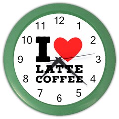 I Love Latte Coffee Color Wall Clock by ilovewhateva