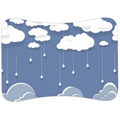 Blue Clouds Rain Raindrops Weather Sky Raining Velour Seat Head Rest Cushion by Wav3s