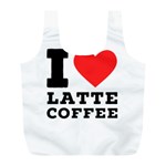 I love latte coffee Full Print Recycle Bag (L) Back