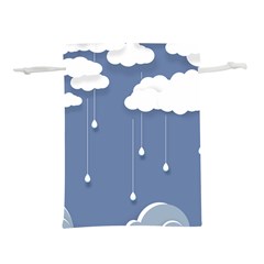 Blue Clouds Rain Raindrops Weather Sky Raining Lightweight Drawstring Pouch (s) by Wav3s