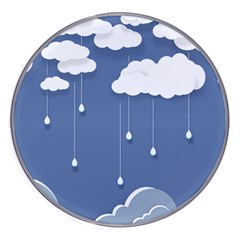 Blue Clouds Rain Raindrops Weather Sky Raining Wireless Fast Charger(white) by Wav3s