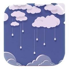 Blue Clouds Rain Raindrops Weather Sky Raining Stacked Food Storage Container by Wav3s