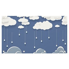 Blue Clouds Rain Raindrops Weather Sky Raining Banner And Sign 7  X 4  by Wav3s