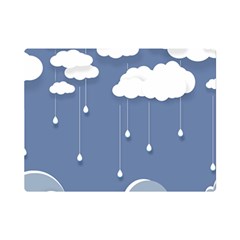 Blue Clouds Rain Raindrops Weather Sky Raining Premium Plush Fleece Blanket (mini) by Wav3s