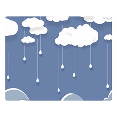 Blue Clouds Rain Raindrops Weather Sky Raining Premium Plush Fleece Blanket (large) by Wav3s