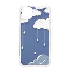 Blue Clouds Rain Raindrops Weather Sky Raining Iphone 11 Tpu Uv Print Case by Wav3s