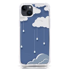 Blue Clouds Rain Raindrops Weather Sky Raining Iphone 14 Plus Tpu Uv Print Case by Wav3s