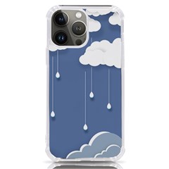 Blue Clouds Rain Raindrops Weather Sky Raining Iphone 13 Pro Max Tpu Uv Print Case by Wav3s