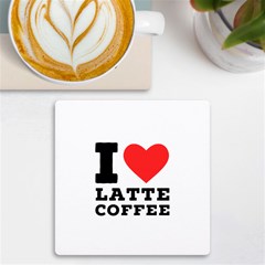 I Love Latte Coffee Uv Print Square Tile Coaster  by ilovewhateva