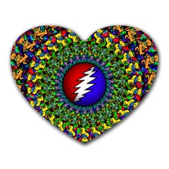 Grateful Dead Pattern Heart Mousepad by Wav3s