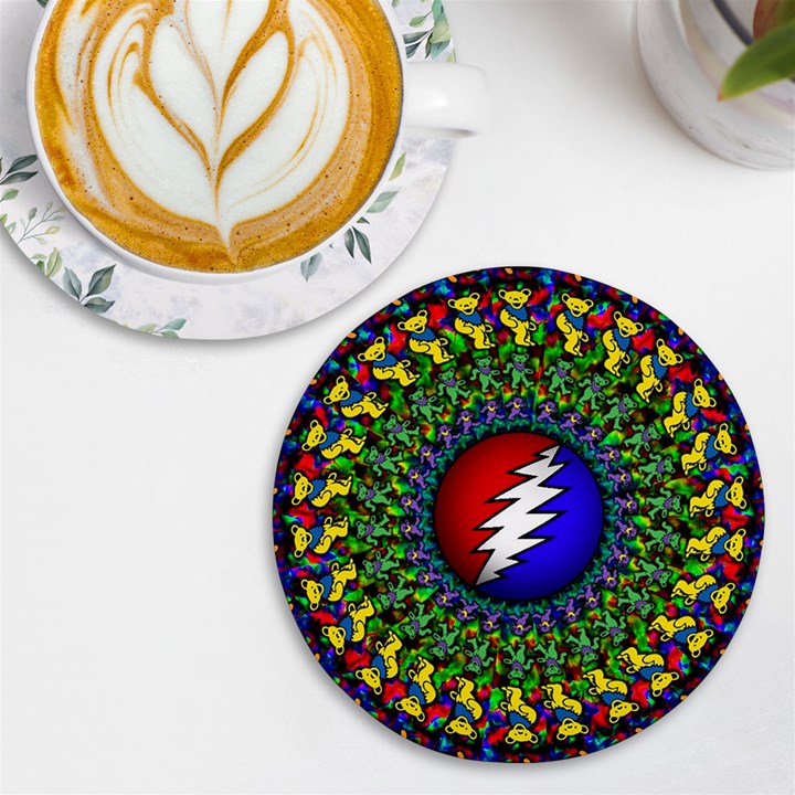 Grateful Dead Pattern UV Print Round Tile Coaster