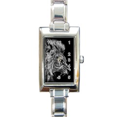 Angry Male Lion Roar Rectangle Italian Charm Watch by Wav3s