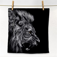 Angry Male Lion Roar Face Towel by Wav3s