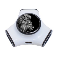 Angry Male Lion Roar 3-port Usb Hub by Wav3s