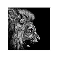 Angry Male Lion Roar Square Satin Scarf (30  X 30 ) by Wav3s