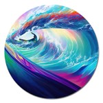 Wave Ocean Sea Tsunami Nautical Nature Water Magnet 5  (Round) Front