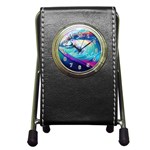 Wave Ocean Sea Tsunami Nautical Nature Water Pen Holder Desk Clock Front