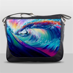 Wave Ocean Sea Tsunami Nautical Nature Water Messenger Bag by Wav3s