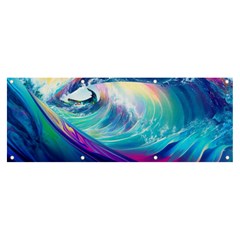 Wave Ocean Sea Tsunami Nautical Nature Water Banner And Sign 8  X 3  by Wav3s